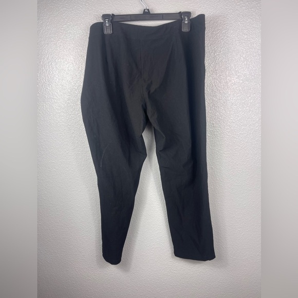 Eileen Fisher Washable Stretch Crape Pants Slim Fit Ankle Length Womens XL Black - Picture 5 of 9
